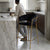 Upholstered Bar Stool with Curved Back and Metal Frame