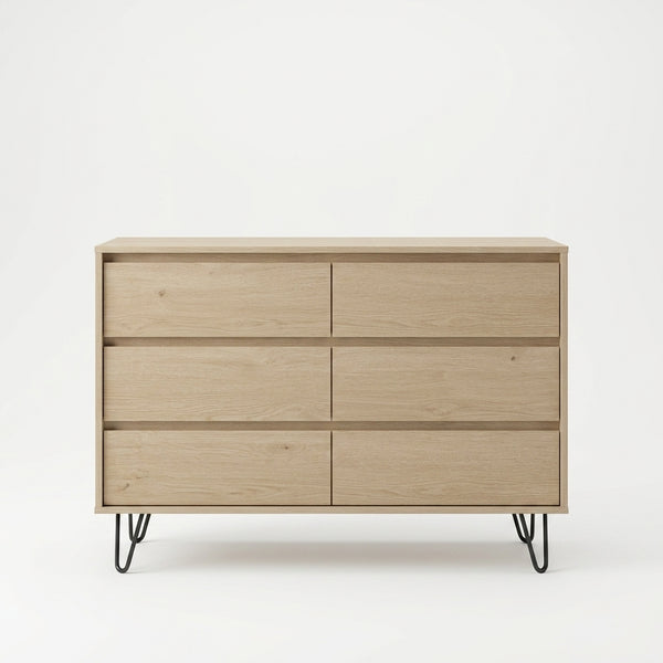 6 Drawer Wooden Chest of Drawers
