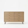 8 Drawer Fluted Wooden Dresser