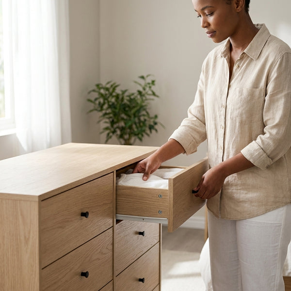 8 Drawer Fluted Wooden Dresser