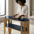 Modern Two-Tier Console Table with Decorative Metal Frame