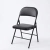 Black Padded Folding Chair with Steel Frame