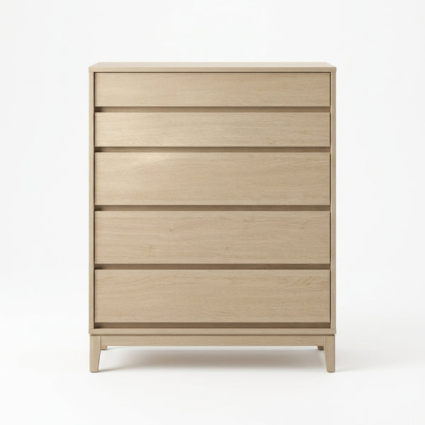Modern 5-Drawer Wooden Storage Chest for Organized Homes