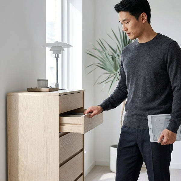 Modern 5-Drawer Wooden Storage Chest for Organized Homes