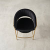 Upholstered Bar Stool with Curved Back and Metal Frame