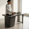 Stylish Marble Effect Executive Desk with Storage
