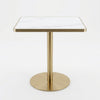 Square Marble Effect Dining Table with Gold Pedestal Base