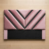 Glamorous Chevron Channel Headboard with Velvet & Metal