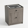 Wireless Charging Bedside Table with LED Light & Storage