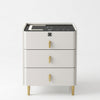 Modern Minimalist Solid Wood Wireless Nightstand with Storage Cabinet
