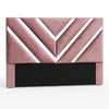 Glamorous Chevron Channel Headboard with Velvet & Metal