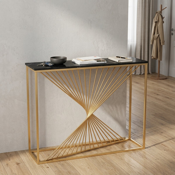 Nordic Golden Marble Console Table