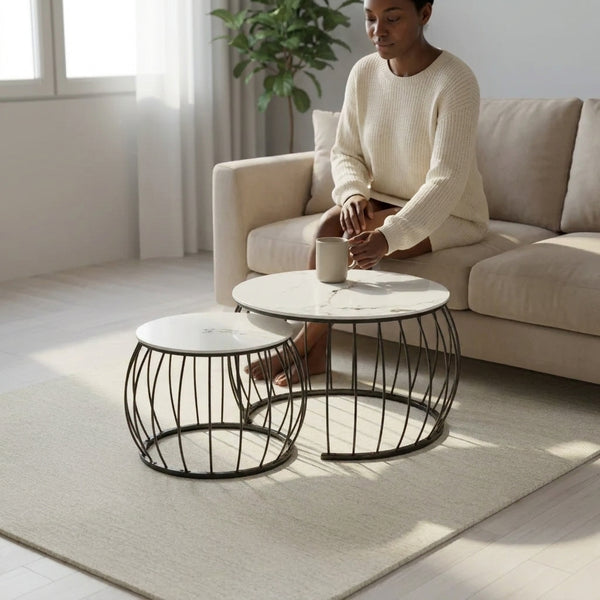 Modern Luxury Round Coffee Tea Table