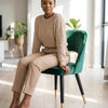 Emerald Green Velvet Dining Chair with Gold-Tipped Legs