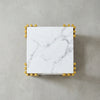 2 Tier Faux Marble Side Table - Space-Saving Elegance