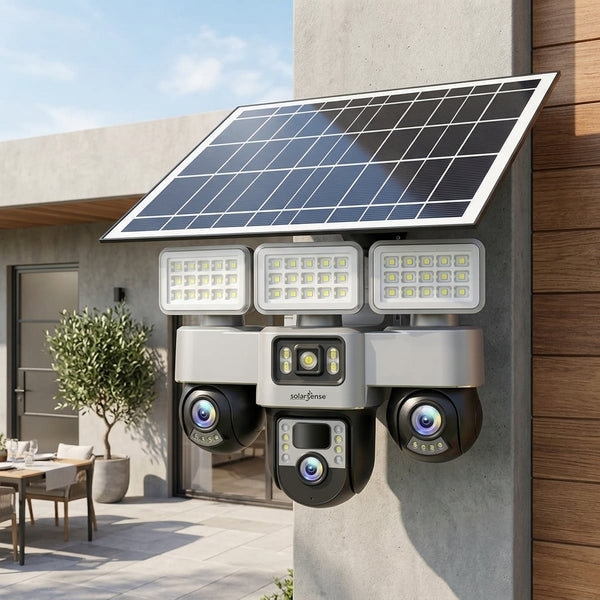 3-Lens 4G Security Camera with Human Detection and Two-Way Audio