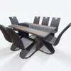 Black with Marble Lining Dining Room Table Set