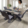 Black with Marble Lining Dining Room Table Set
