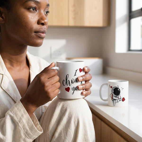 Love-Themed Straight Ceramic Mug