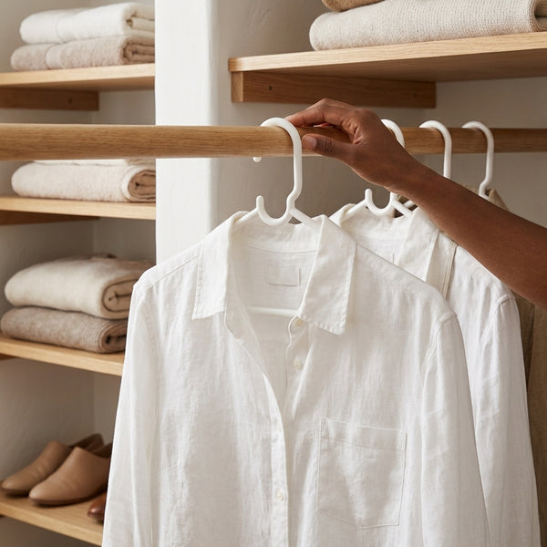 Pack of 4 White Hangers for Clothing