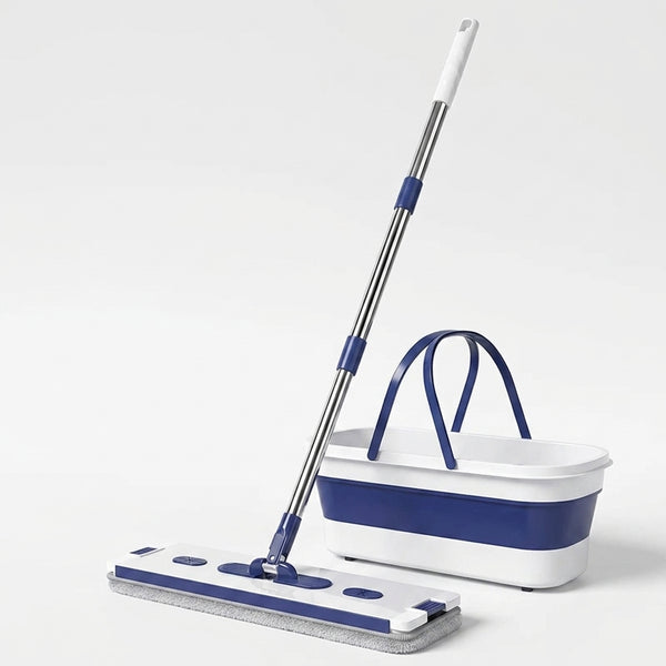 Hand Free Microfiber Mop with Foldable Bucket