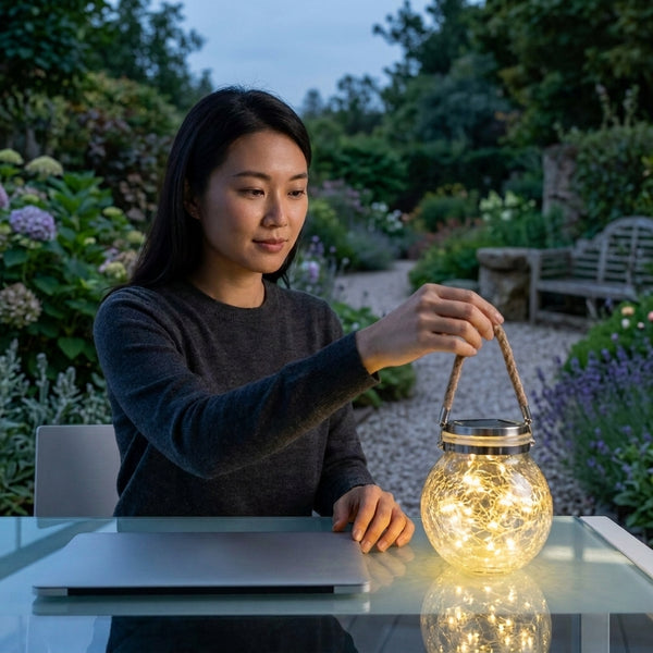 Solar Crystal Crack Ball Glass Night Light