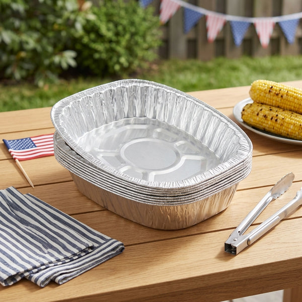 Heavy‑Duty Aluminum Foil Roasting Pan – Large Oblong Oven Tray