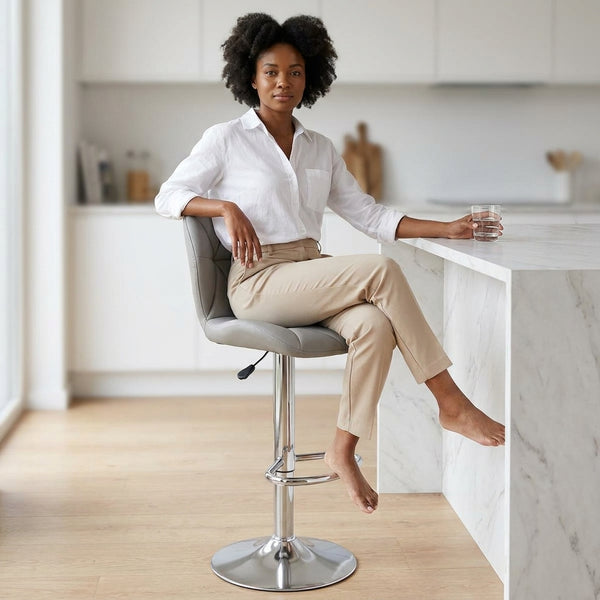Triangle Panel Swivel Bar Stool