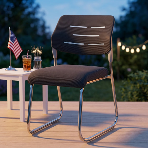 Ergonomic Stackable Office Visitor Chair with Steel Legs