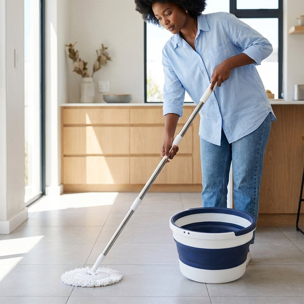 360 Rotating Steel Mop with Self Wringer Bucket