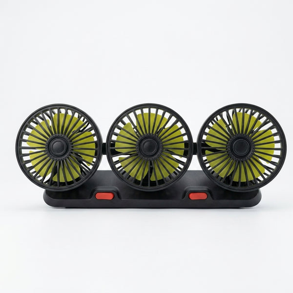 Car Cooling Fan with Dual Head Rotatable Adjustment