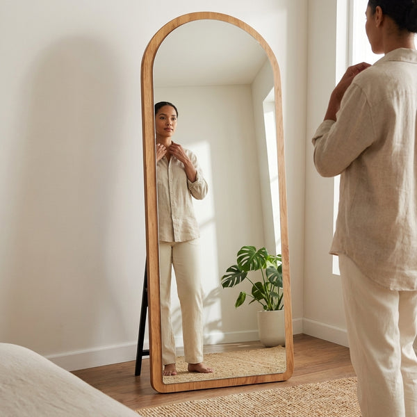 Wood Accent Body Mirror