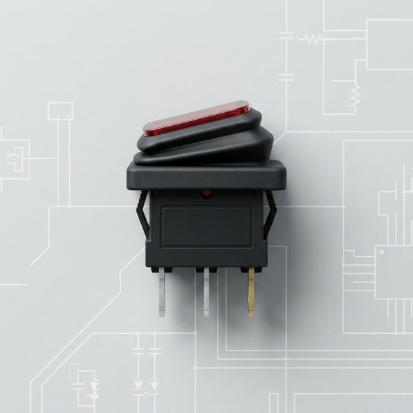 Durable Splash-Resistant Rocker Switch with Red Light