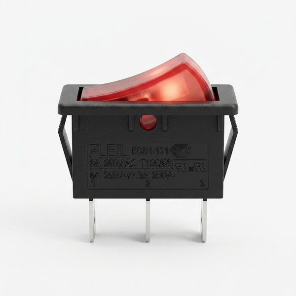 Illuminated Red Lens Rocker Switch for Compatible Stoves
