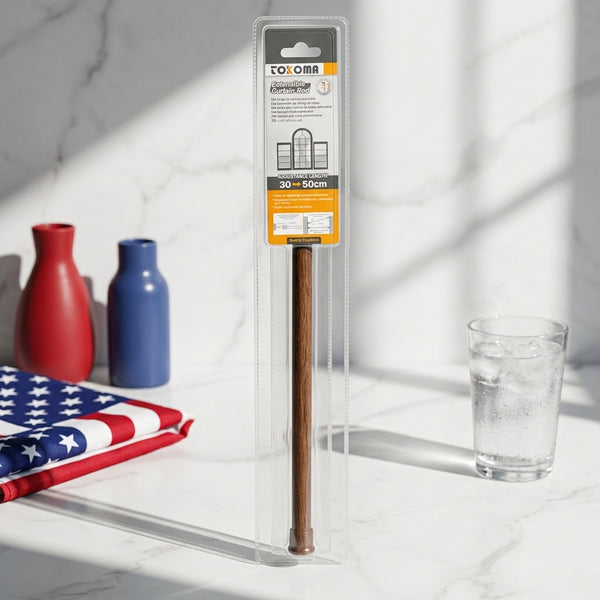 Adjustable Wood Grain Curtain Rod