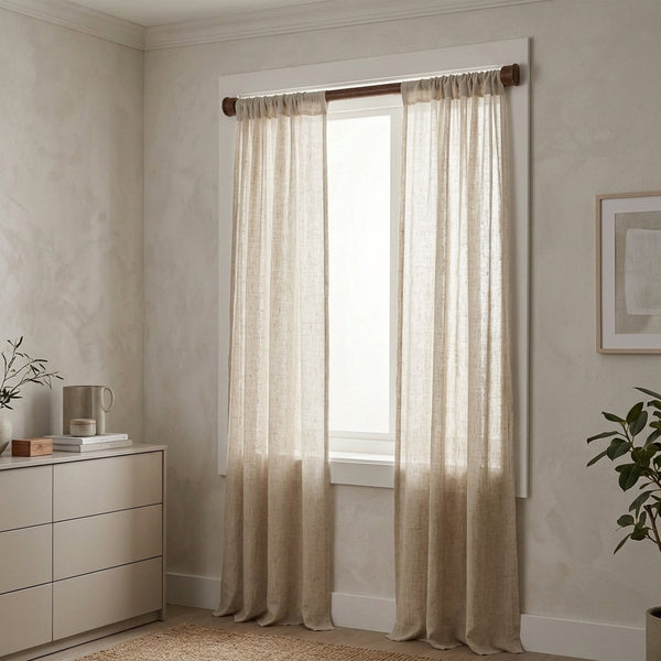 Adjustable Wood Grain Curtain Rod