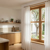2 Piece Adjustable Wood Grain Curtain Rod Set