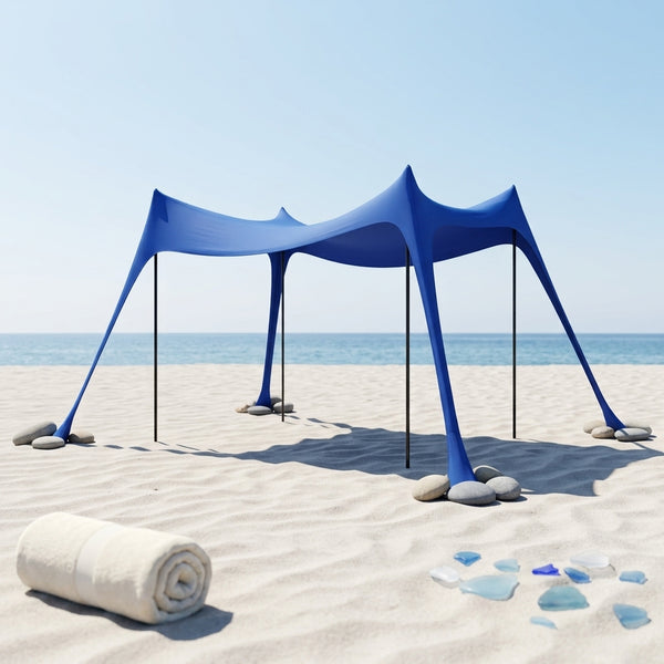 4 Person Beach Sun Shelter Tent With Sand Anchors