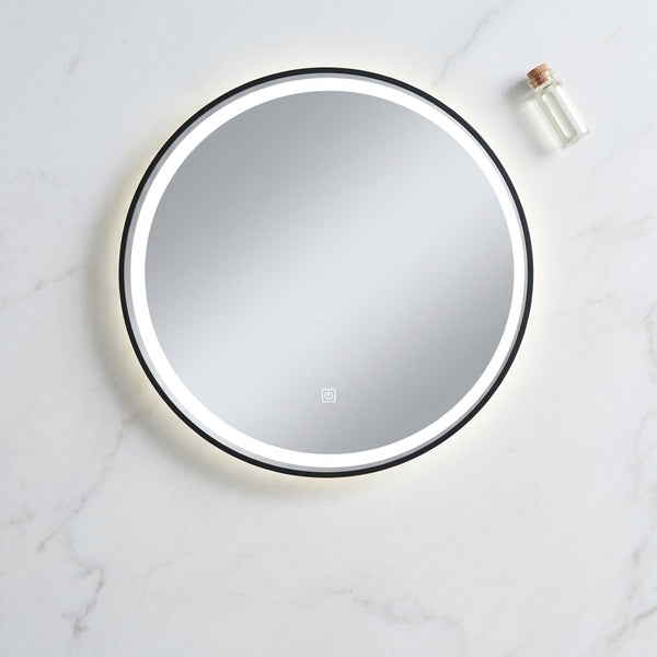 LED Circular Three Color Dimming Bathroom Mirror