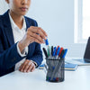 Compact Round Pen Holder – Black Desk Organizer