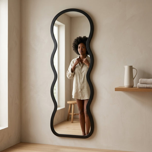 Full Length Mango Shape Wooden Dressing Mirror