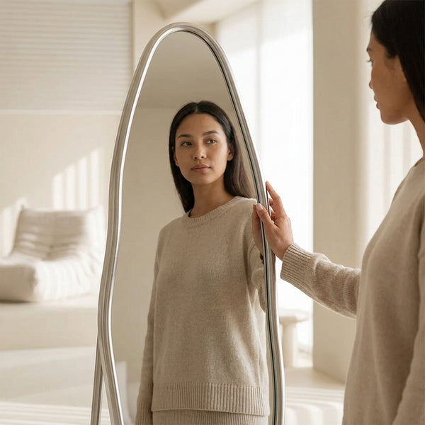 4mm Glass Wavy Asymmetric Full Body Floor Mirror