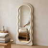 Irregular Wavy Velvet Floor Standing Full Body Mirror
