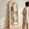 Irregular Wavy Velvet Floor Standing Full Body Mirror