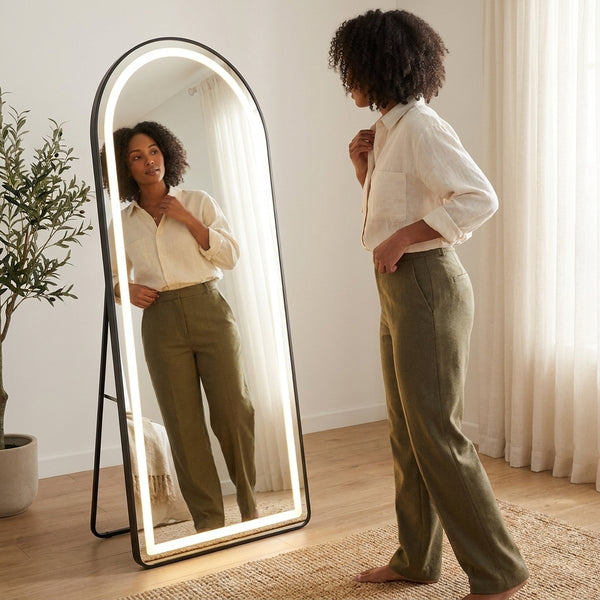Smart Touch Arch LED Full Length Floor Standing Mirror