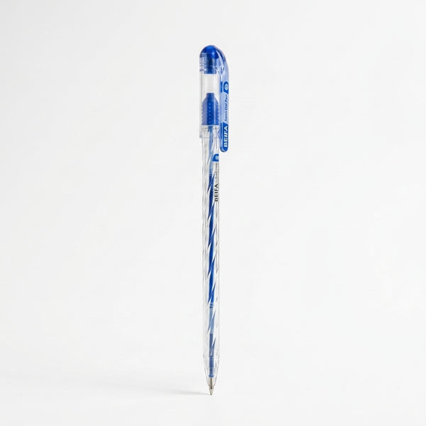 12 pcs Transparent Semi-Gel Ink Blue Pens