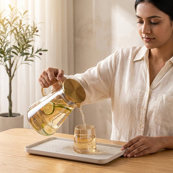 5 Piece Glass Tea Pitcher Set with Lid