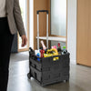50L Black Collapsible Rolling Utility Crate