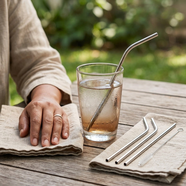 Stainless Steel Reusable Straw Set