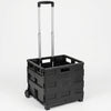 50L Black Collapsible Rolling Utility Crate